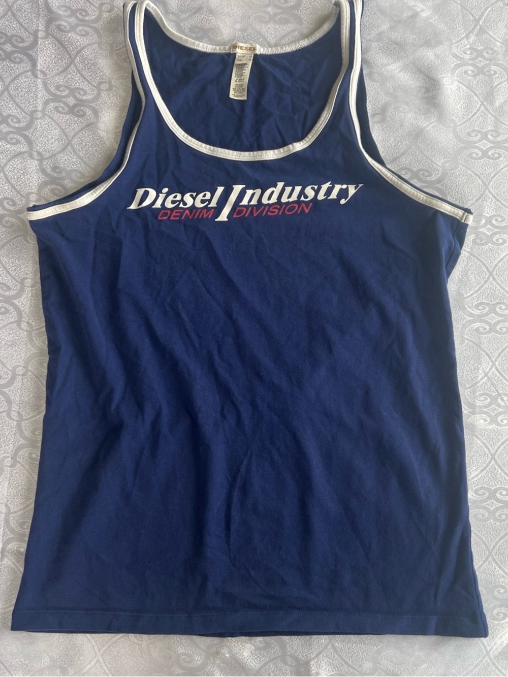 Diesel Blue Tank Top with White Trim